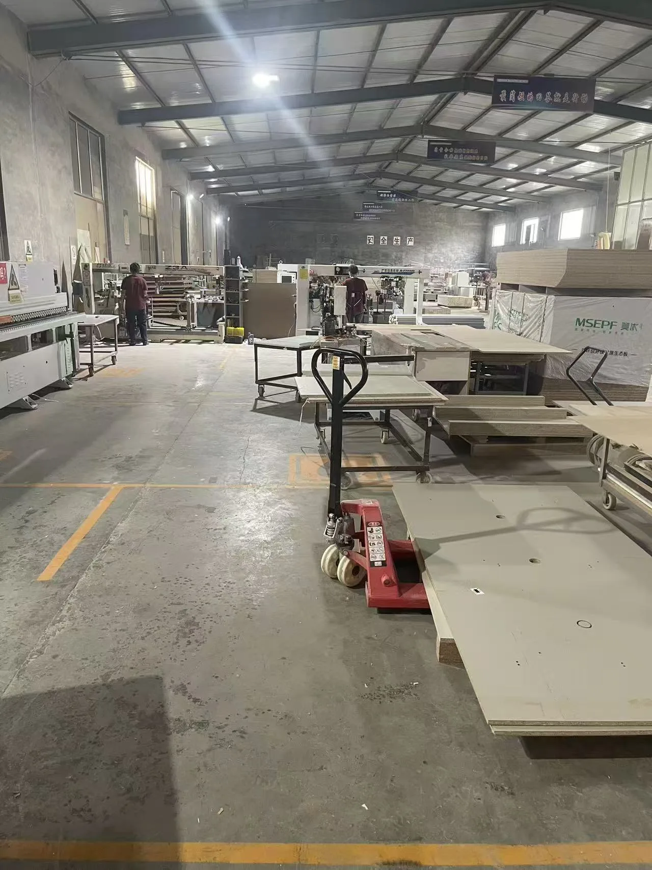 Real panel furniture workshop and production line